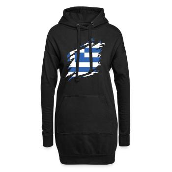 Griechenland Flagge Hellas Athen Griechische Fahne - Hoodie-Kleid - Schwarz - Vorne