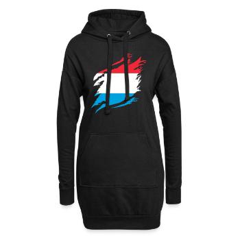 Drapeau luxembourgeois Drapeau luxembourgeois Accueil - Sweat-shirt à capuche long Femme - noir - Devant