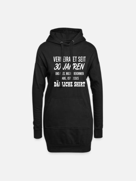 Perlenhochzeit 30 Jahre verheiratet - Hoodie-Kleid - Schwarz