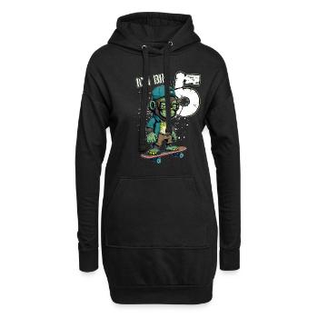 Kinder Geburtstag 5 Jahre - Skater Affe - Hoodie-Kleid - Schwarz - Vorne