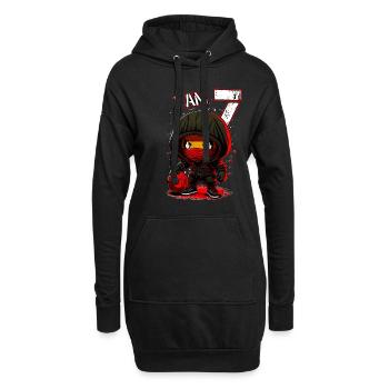 Anniversaire des enfants 7 ans - basketball et ninjas - Sweat-shirt à capuche long Femme - noir - Devant
