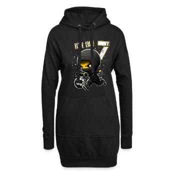 Children birthday 7 years - Football And Soccer - Hoodie-Kleid - Schwarz - Vorne