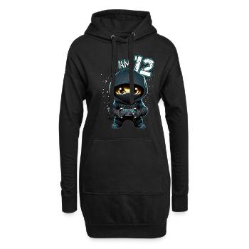 Anniversaire des enfants 12 ans - jeux vidéo et - Sweat-shirt à capuche long Femme - noir - Devant