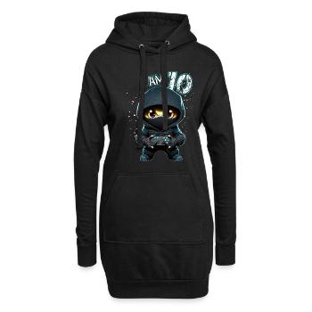 Anniversaire des enfants 10 ans - jeux vidéo et - Sweat-shirt à capuche long Femme - noir - Devant