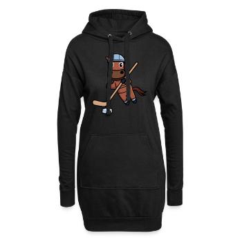 Koala spielt Saxofon beim Sonnenuntergang - Hoodie-Kleid - Schwarz - Vorne