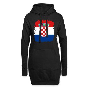 Kroatien Flagge Adria Zagreb Kroatische Fahne - Hoodie-Kleid - Schwarz - Vorne