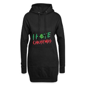 Ich Hasse Weihnachten Grün Spielverderber - Hoodie-Kleid - Schwarz - Vorne