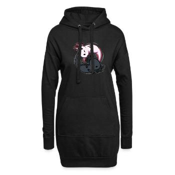 Axolotls Ying Yang Meditation Yoga Axolotl - Sweat-shirt à capuche long Femme - noir - Devant