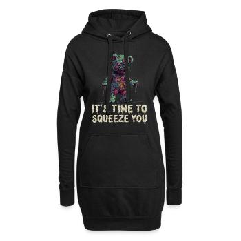 Zombie Teddy Halloween Horror Monster Blut - Hoodie-Kleid - Schwarz - Vorne