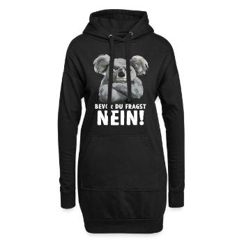 Koala Cute Koala Bear Before I Ask No - Hoodie Dress - black - Front