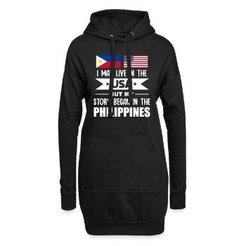Design für stolze amerikanische Pinoys - Hoodie-Kleid - Schwarz - Vorne