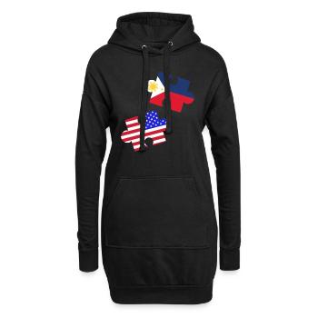 Fil-Am Puzzle Design für stolze Pinoys - Hoodie-Kleid - Schwarz - Vorne