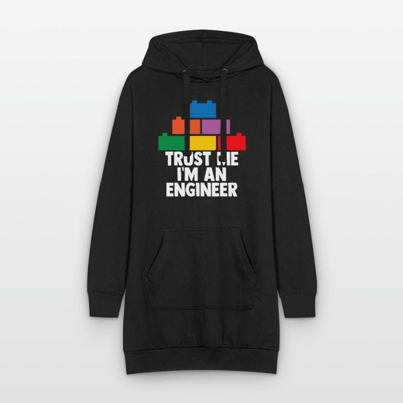 Constructeur de briques Bâtiment en briques Maître constructeur Sweat-shirt à capuche long Femme
