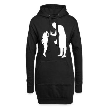 Familie Papa Tochter - Hoodie-Kleid - Schwarz - Vorne