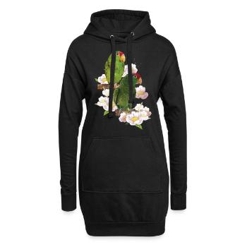Der Tamaulipas-Papagei - Hoodie-Kleid - Schwarz - Vorne