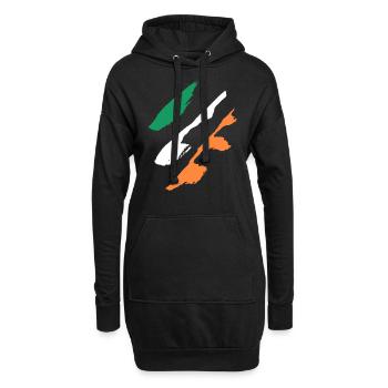 Irland Style Flagge - Hoodie-Kleid - Schwarz - Vorne
