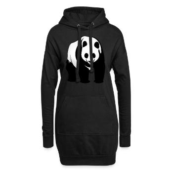 Panda - Sweat-shirt à capuche long Femme - noir - Devant