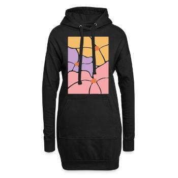 Boho Flora Blumen - Hoodie-Kleid - Schwarz - Vorne