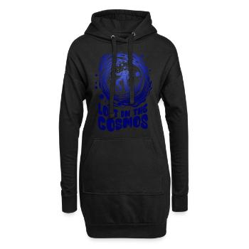 Lost in the Cosmos - Astronaut - Weltall - Hoodie-Kleid - Schwarz - Vorne