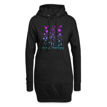 Yoga Om is my Therapy - Hoodie-Kleid - Schwarz - Vorne