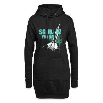 We love SCHRANZ music Partyshirt Club motif Dj - Sweat-shirt à capuche long Femme - noir - Devant
