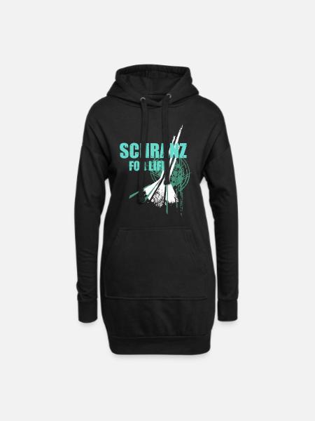 We love SCHRANZ music Partyshirt Club Motiv Dj - Hoodie-Kleid - Schwarz