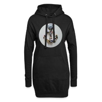 Ein Anker aus Muscheln - Hoodie-Kleid - Schwarz - Vorne