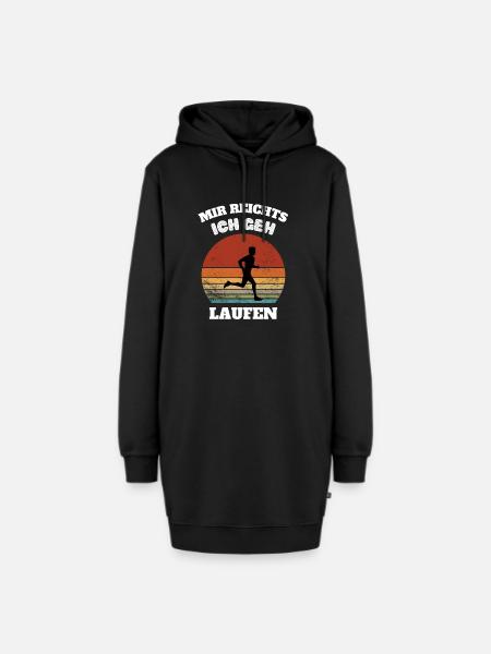 Mir reichts ich geh Laufen Sport Geschenk - Hoodie-Kleid - Schwarz