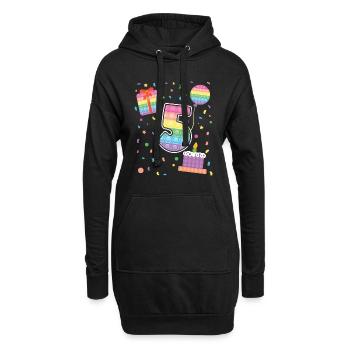 Pop It 5. Geburtstag Mädchen Jungen Fidget - Hoodie-Kleid - Schwarz - Vorne