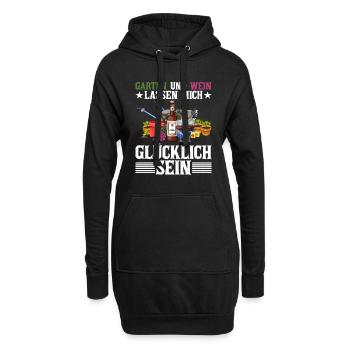 Garten Und Wein Lass Mich Glücklich Sein - Hoodie-Kleid - Schwarz - Vorne