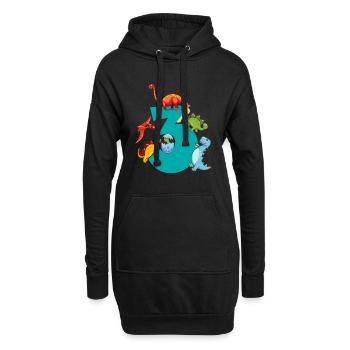 Dinosaure 3 ans 3ème fête d’anniversaire - Sweat-shirt à capuche long Femme - noir - Devant
