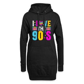 J’adore le costume classique des années 90 - Sweat-shirt à capuche long Femme - noir - Devant