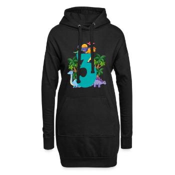 Dinosaure 3 ans 3ème fête d’anniversaire - Sweat-shirt à capuche long Femme - noir - Devant