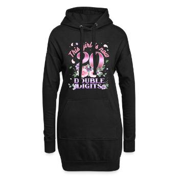 Dieses Mädchen Ist Jetzt 20 Zweistellig 20. - Hoodie-Kleid - Schwarz - Vorne