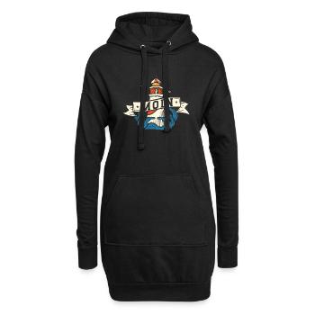 Moin ihr Spacken - Digga Spruch Meer Norddeutsch - Hoodie-Kleid - Schwarz - Vorne