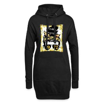 Sonnenblume Mama Geboren 1972 Geburtstag - Hoodie-Kleid - Schwarz - Vorne