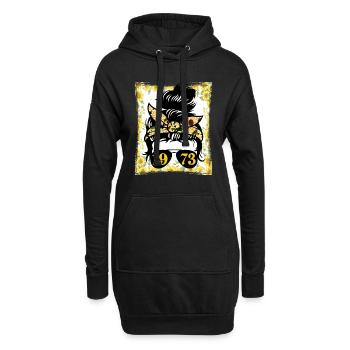 Tournesol Maman Née 1973 Anniversaire - Sweat-shirt à capuche long Femme - noir - Devant