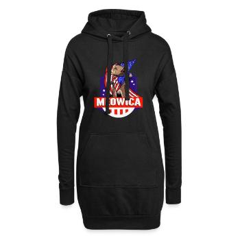 Meowica 4 juillet Jour de l’indépendance Chat patriotique - Sweat-shirt à capuche long Femme - noir - Devant