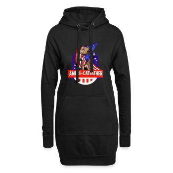 Ameri-catfather 4. Juli Unabhängigkeitstag - Hoodie-Kleid - Schwarz - Vorne