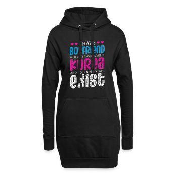 Ich Habe Einen Freund Koreanischer Liebhaber - Hoodie-Kleid - Schwarz - Vorne
