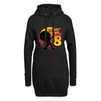 Boom J’ai 8 | Anniversaire Garçon | Fête du 8ème anniversaire - Sweat-shirt à capuche long Femme - noir - Devant