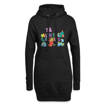 Tante Saurus | Rawr Dinosaurier Tshirt | Familie - Hoodie-Kleid - Schwarz - Vorne