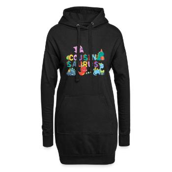 Cousin Saurus | Rawr Dinosaurier Tshirt | Familie - Hoodie-Kleid - Schwarz - Vorne