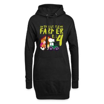 Ce petit agriculteur est 4 ferme plus thématique - Sweat-shirt à capuche long Femme - noir - Devant