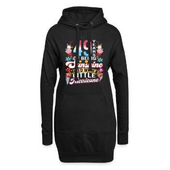 49 Jahre Sonnenschein, Gemischt Mit Einem Kleinen - Hoodie-Kleid - Schwarz - Vorne