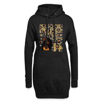 Cette reine de mélanine est maintenant noire de 14 ans - Sweat-shirt à capuche long Femme - noir - Devant