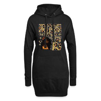 Cette reine de mélanine a maintenant 16 ans de noir - Sweat-shirt à capuche long Femme - noir - Devant