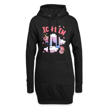 Ich Bin 11 Jahre Alt | Einhorn-thema | 11. - Hoodie-Kleid - Schwarz - Vorne