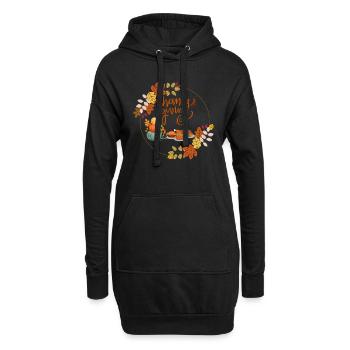 Thanksgiving Erntedank Fest Truthahn T-Shirt - Hoodie-Kleid - Schwarz - Vorne