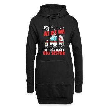 Appuyez sur l’alarme, je vais être une sœur | Fratrie - Sweat-shirt à capuche long Femme - noir - Devant